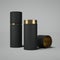 Black and gold tube opened. 3d rendering