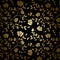 Black and gold vector floral texture for backgroun
