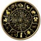 Black and gold zodiac disc