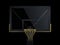 Black and golden basketball backboard