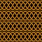Black and golden braided rope celtic knots seamless pattern, vector