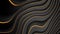 Black and golden curved waves abstract luxury motion background