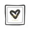 Black and golden hand drawn square Love is Forever emblem