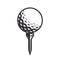 Black golf ball silhouette. golf ball Line art logos or icons. vector illustration