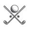 Black golf club silhouette. golf club Line art logos or icons. vector illustration