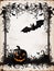 Black Gothic Pumpkin and bat border Spooky Halloween graphics