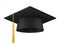 Black graduate cap with tassel, 3d student hat