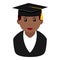 Black Graduated Boy Avatar Flat Icon