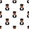 Black Graduated Boy Icon Seamless Pattern