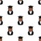 Black Graduated Girl Icon Seamless Pattern