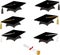Black graduation caps