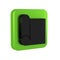 Black Graphing paper for engineering icon isolated on transparent background. Green square button.