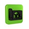 Black Graphing paper for engineering icon isolated on transparent background. Green square button.