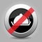 Black gray button, white serving tray banned icon