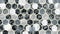 Black and gray circles in a circular honeycomb grid