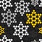 Black gray yellow white dotted stars