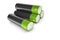 Black and green batteries