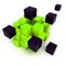 Black and green cubic background