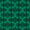 Black on Green Fleur de Lis Arabic Geometrical Pattern Seamless Repeat Background