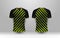Black and Green stripe with gold pattern sport football kits, jersey, t-shirt design template