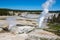 Black growler steam vent at Norris Geyser Basin in summer, Yellowstone National Park Wyoming hot springs