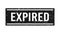 Black grunge expired rubber stamp. Expiration date stamp. Grunge vintage square label. Vector illustration isolated on