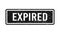 Black grunge expired rubber stamp. Expiration date stamp. Grunge vintage square label. Vector illustration isolated on