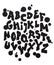 Black grungy ink font with splashes. Vector alphabet