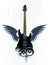 Black guitar with speakers