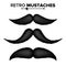 Black Hair Mustaches Vector. Vintage Facial Element. Isolated Retro Set Illustration