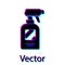 Black Hairdresser pistol spray bottle with water icon isolated on white background. Vector Illustration