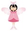 Black Haired Fairy Woman In A Pink Dress