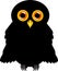 Black halloween owl