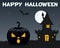Black Halloween Pumpkin Haunted House