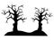 Black Halloween Silhouette Symbol of Haunted Tree