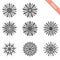 Black hand drawn snowflakes collection