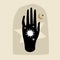 Black Hand With Golden Moon