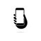 Black Hand Holding Phone, Hand Holding Phone icon or logo