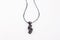 Black hand made necklace jewerly beads in white background