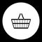 Black hand shopping cart simple isolated icon