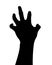 Black Hand Silhouette, Hand Gesture Reach Up or Awaken From The Grave, Vector Illustration