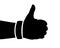 Black Hand Silhouette, Thumbs Up, Vector Illustration