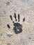 Black Handprint on the ground