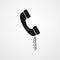 Black handset icon. Vector illustration.