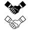 Black handshake icon