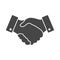 Black Handshake icon. design for business and finance con