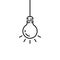 Black hanging thin line bulb