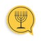 Black Hanukkah menorah icon isolated on white background. Religion icon. Hanukkah traditional symbol. Holiday religion