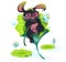 Black hare symbol 2023 year lie leaf lotus. Cute funny rabbit