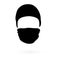 Black hat with a mask. Raster. 1